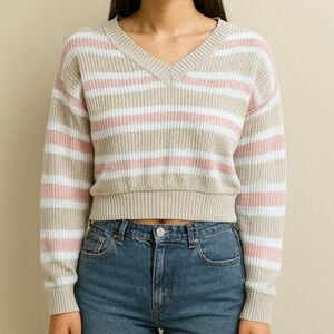 Wild Fable Striped V-Neck Sweater